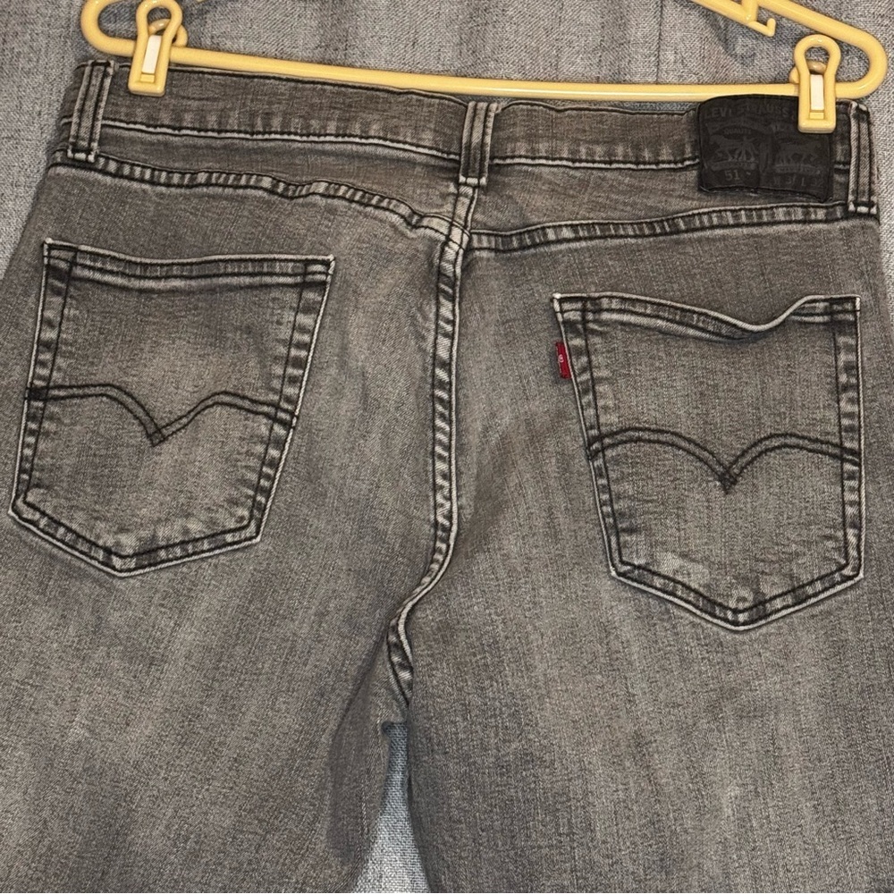 Levi’s 511 Slim Fit Gray Jeans W36 L32 Faded Wash Water<Less - Picture 2 of 7